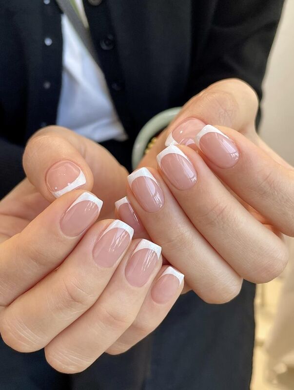 Classic French structured gel at KK Nail Studio, Long Island City nail salon