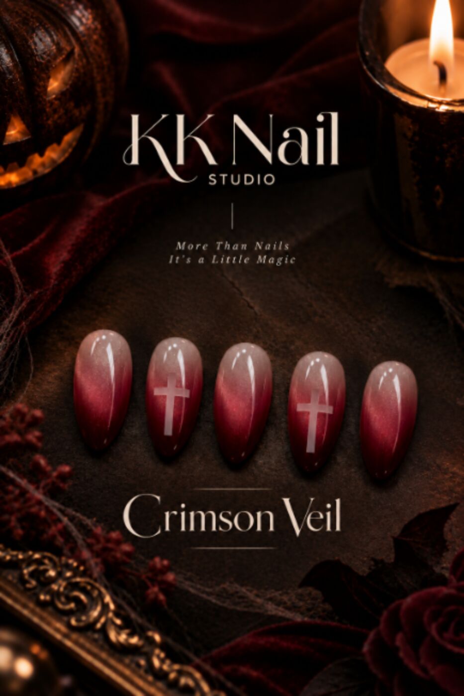 Crimson Veil collection at KK Nail Studio, Long Island City nail salon