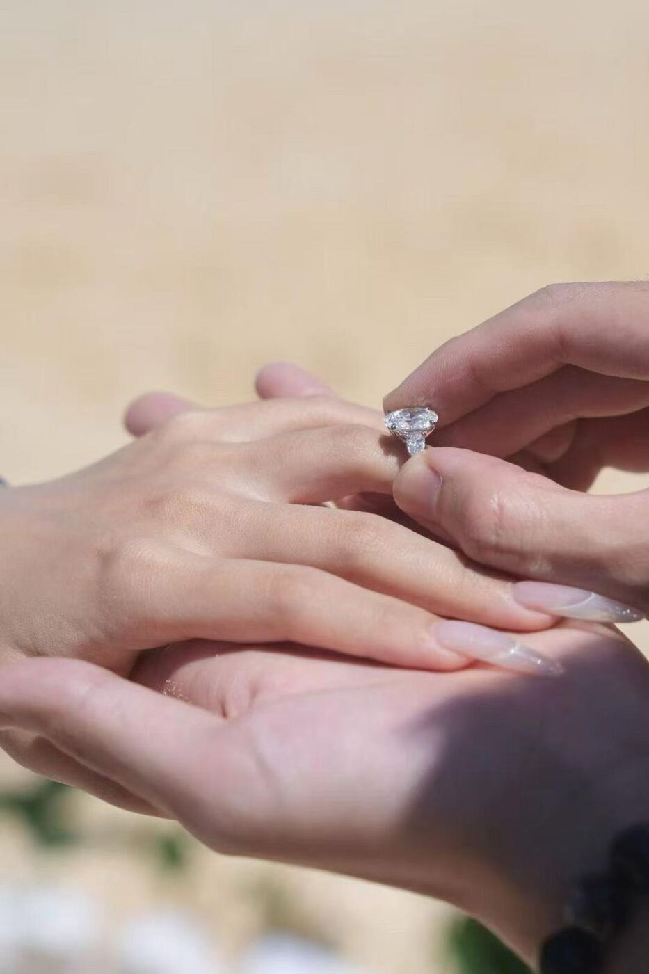 Engagement-ready sheer manicure at KK Nail Studio, Long Island City nail salon